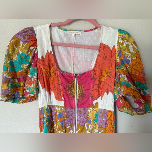 Anthropologie LOVE THE LABEL FLORAL PRINT FRONT ZIPPER DRESS - Picture 2 of 12